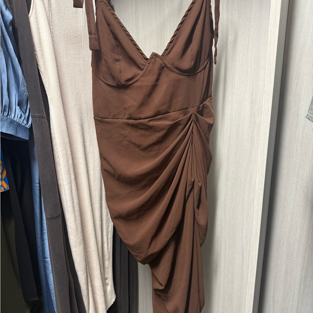 Elegant Brown Women's Dress